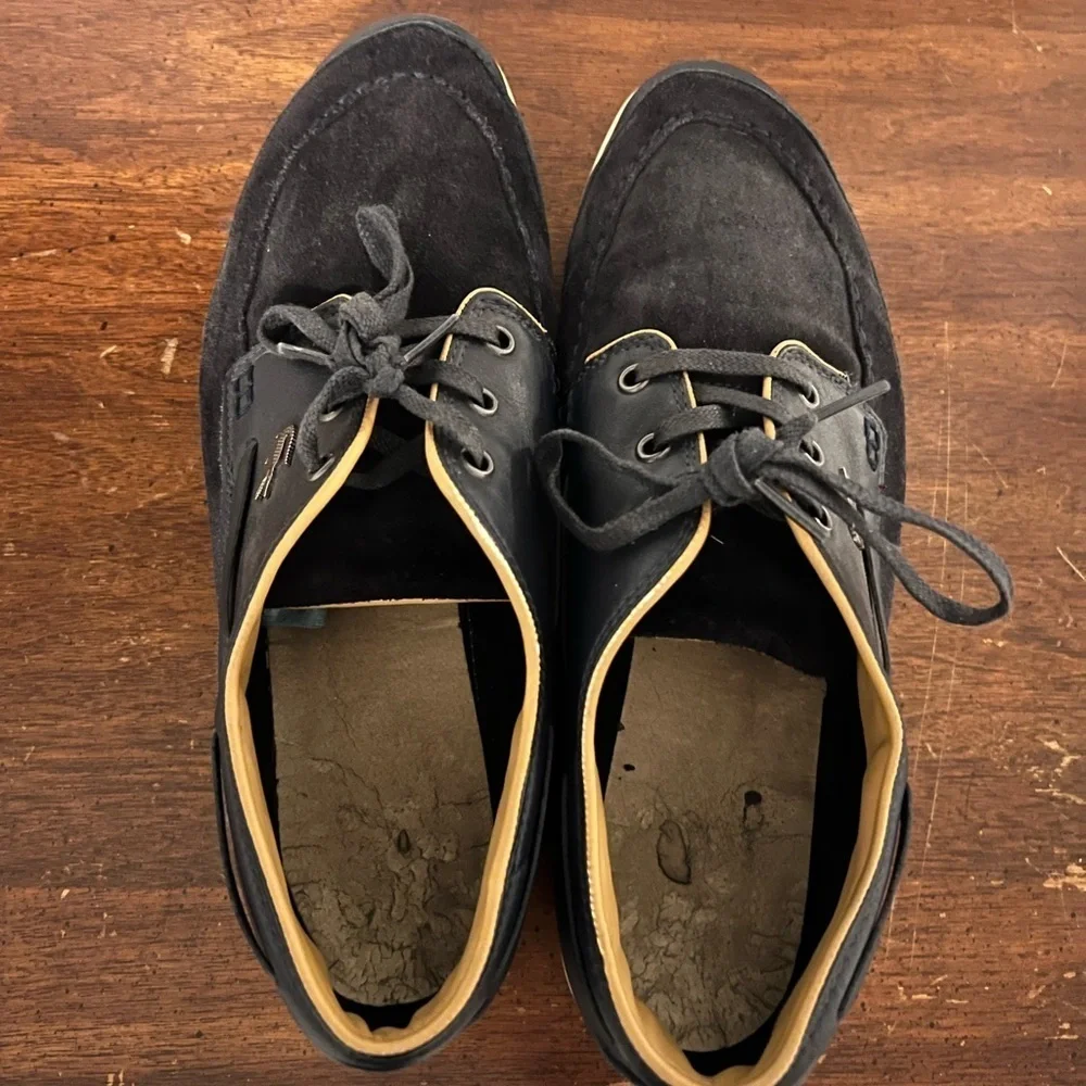 Lacoste Black Boat Shoes with Suede Finish